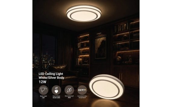 Optonica LED mennyezeti lámpa 12W CCT fehér-ezüst – 12801 Optonica LED mennyezeti lámpa 12W CCT fehér-ezüst – 12801