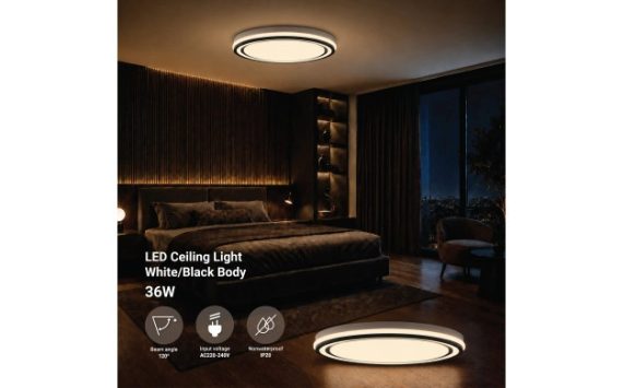 Optonica LED mennyezeti lámpa 36W CCT fehér-fekete – 12802 Optonica LED mennyezeti lámpa 36W CCT fehér-fekete – 12802