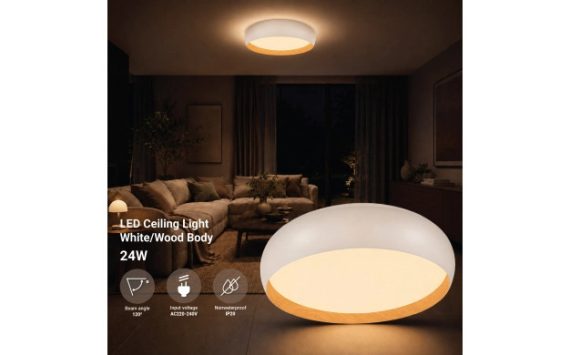 Optonica LED mennyezeti lámpa 36W CCT fehér-fa – 12808