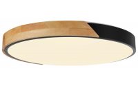   Optonica LED mennyezeti lámpa 48W CCT távirányítóval fekete-fa hatású – 12813