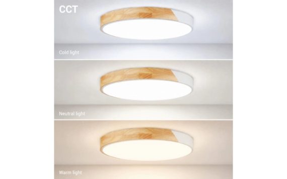 Optonica LED mennyezeti lámpa 48W CCT távirányítóval fehér-fa hatású – 12814