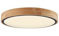   Optonica LED mennyezeti lámpa 60W CCT távirányítóval fekete-fa hatású – 12815