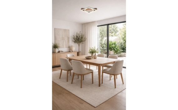Optonica LED mennyezeti lámpa 44W CCT távirányítóval fekete-fa hatású – 12821