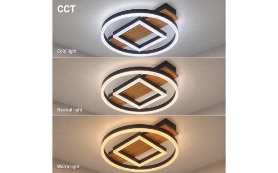 Optonica LED mennyezeti lámpa 46W CCT távirányítóval fekete-fa hatású – 12822 Optonica LED mennyezeti lámpa 46W CCT távirányítóval fekete-fa hatású – 12822