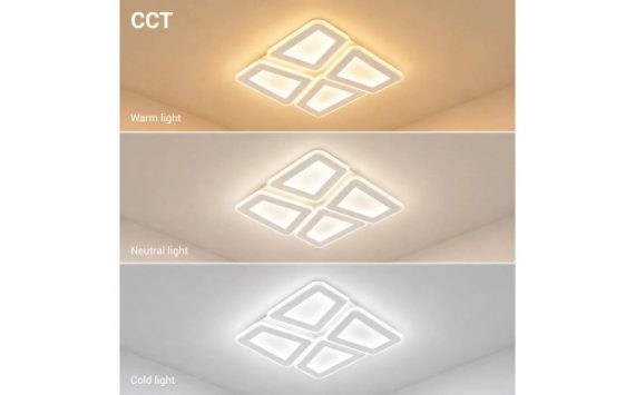 Optonica LED mennyezeti lámpa 128W CCT távirányítóval fehér-szürke – 12826