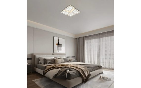 Optonica LED mennyezeti lámpa 128W CCT távirányítóval fehér-szürke – 12826