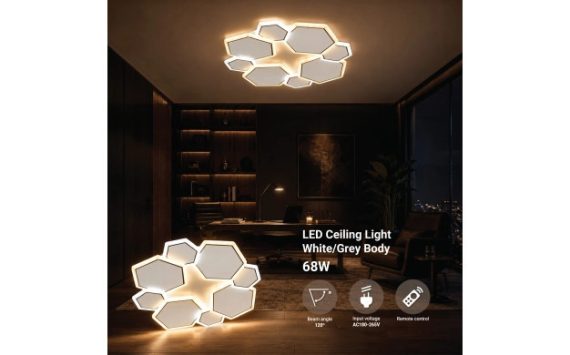 Optonica LED mennyezeti lámpa 68W CCT távirányítóval fehér-szürke – 12827 Optonica LED mennyezeti lámpa 68W CCT távirányítóval fehér-szürke – 12827