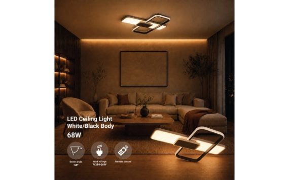Optonica LED mennyezeti lámpa 68W CCT távirányítóval fehér-fekete – 12830
