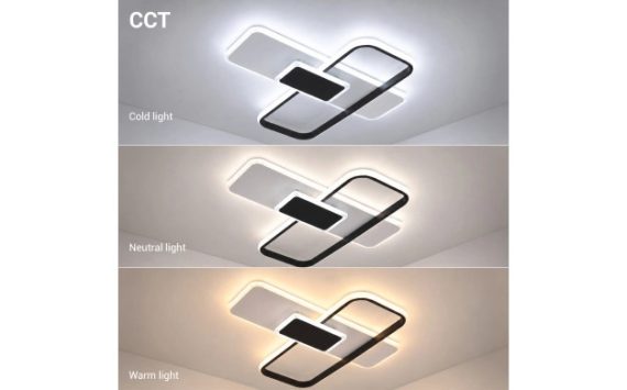 Optonica LED mennyezeti lámpa 68W CCT távirányítóval fehér-fekete – 12830