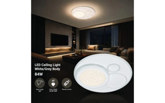 Optonica LED mennyezeti lámpa 84W CCT távirányítóval fehér-szürke – 12834 Optonica LED mennyezeti lámpa 84W CCT távirányítóval fehér-szürke – 12834