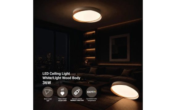 Optonica LED mennyezeti lámpa 36W 3CCT távirányítóval fehér-világos fa hatású – 12851 Optonica LED mennyezeti lámpa 36W 3CCT távirányítóval fehér-világos fa hatású – 12851