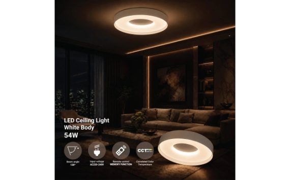 Optonica LED mennyezeti lámpa 54W 3CCT távirányítóval fehér – 12852