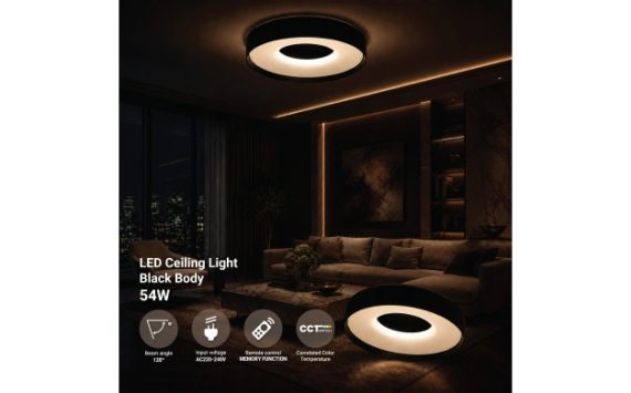 Optonica LED mennyezeti lámpa 54W 3CCT távirányítóval fekete – 12853 Optonica LED mennyezeti lámpa 54W 3CCT távirányítóval fekete – 12853