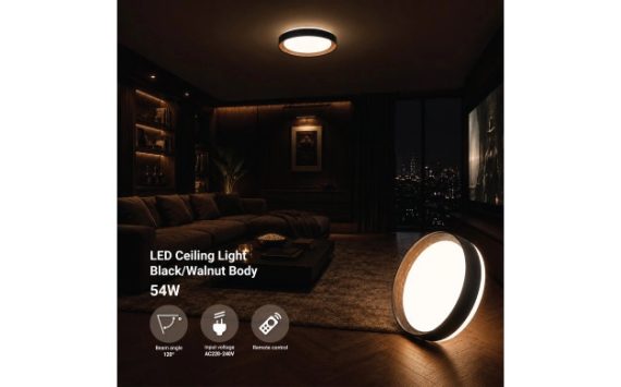 Optonica LED mennyezeti lámpa 54W 3CCT távirányítóval fekete-dió – 12856 Optonica LED mennyezeti lámpa 54W 3CCT távirányítóval fekete-dió – 12856
