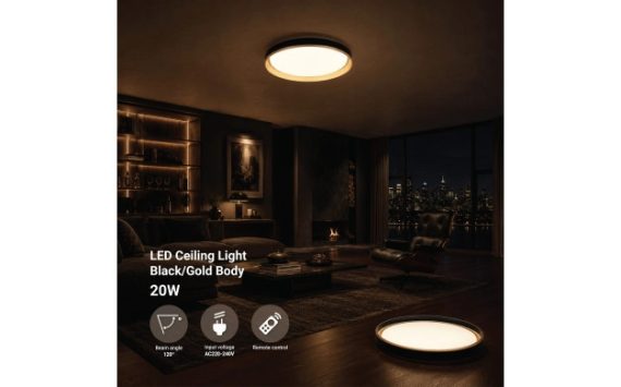 Optonica LED mennyezeti lámpa 36W 3CCT távirányítóval fekete-arany – 12859 Optonica LED mennyezeti lámpa 36W 3CCT távirányítóval fekete-arany – 12859