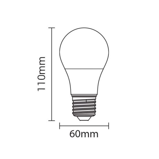 Optonica A60 LED izzó E27 9W 806lm 6000K hideg fehér 3db/csomag 1330