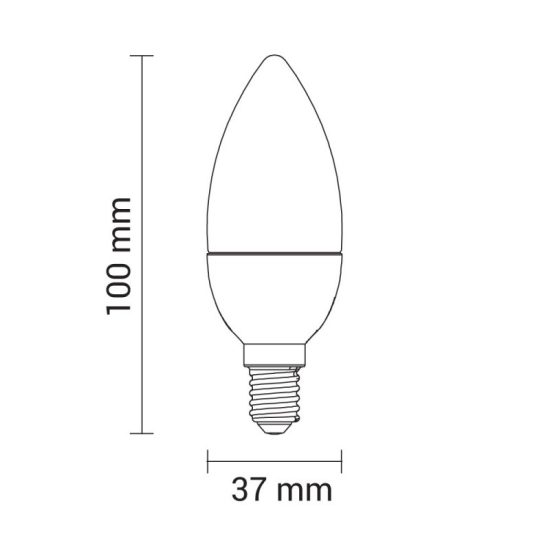 Optonica E14 C37 LED izzó 3,7W 320lm 6000K hideg fehér 180° 1422