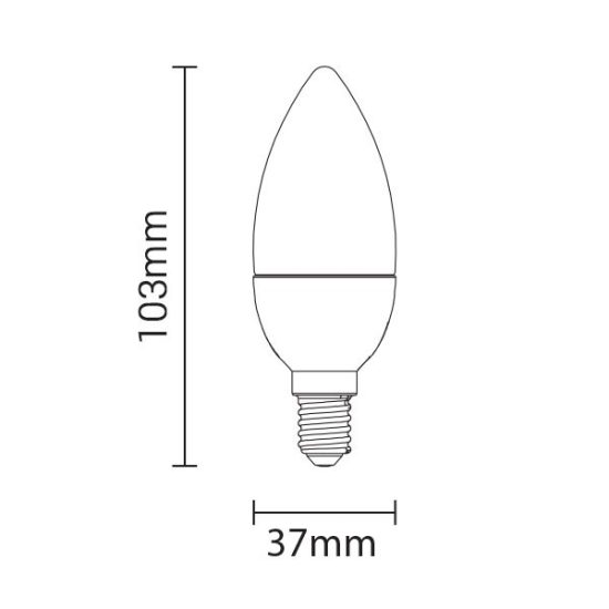 E14 LED izzó C37 6W 480lm 6000K hideg fehér E14 LED izzó C37 6W 480lm 6000K hideg fehér