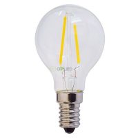 E14 filament LED izzó G45 2W 200lm 6000K hideg fehér