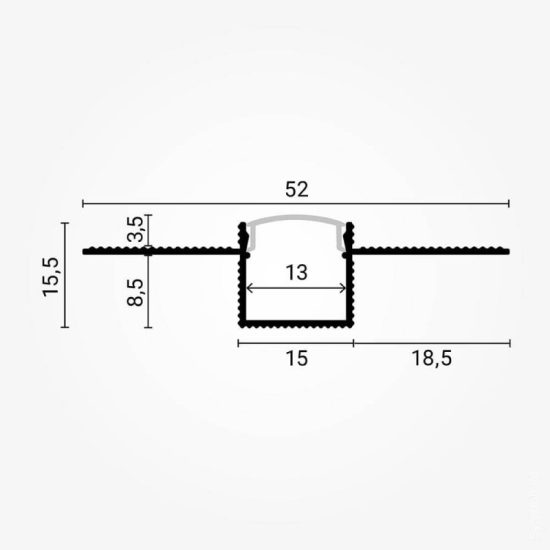 Hajlítható profil LED szalaghoz Fehér test/fehér burkolat 2M