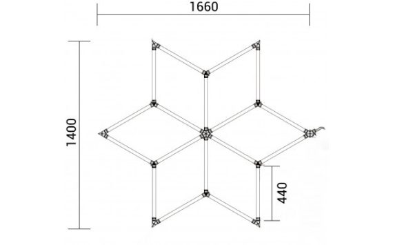 Optonica Hexagon SET Lámpa 6HEX 126W Kiegészítőkkel 16821