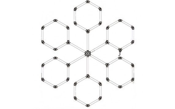 Optonica Hexagon SET lámpák 6 alakzatú 306W kiegészítőkkel Cikkszám: 16824