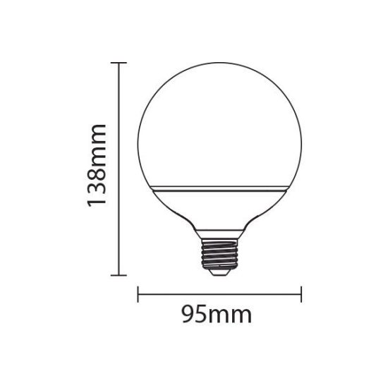 Optonica G95 LED izzó E27 12W 1055lm 4500K nappali fehér 1744 Optonica G95 LED izzó E27 12W 1055lm 4500K nappali fehér 1744