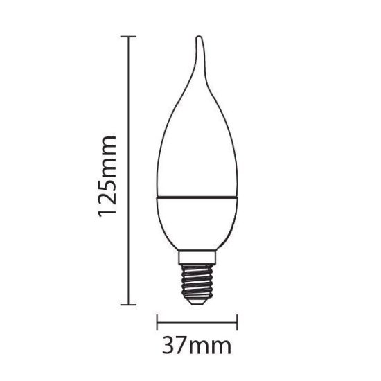 E14 LED izzó C37 6W 480lm 6000K hideg fehér