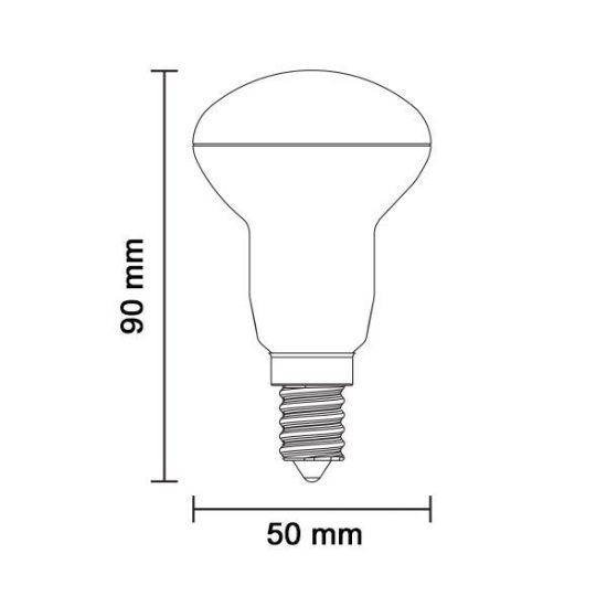 E14 LED izzó R50 6W 490lm 4500K nappali fehér E14 LED izzó R50 6W 490lm 4500K nappali fehér