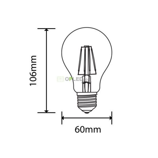 Optonica dimmelhető filament E27 A60 LED izzó 6W 600lm 2700K meleg fehér 1853