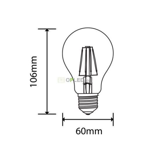 Optonica filament E27 A60 LED izzó 5W 600lm 6000K hideg fehér 300° 1854