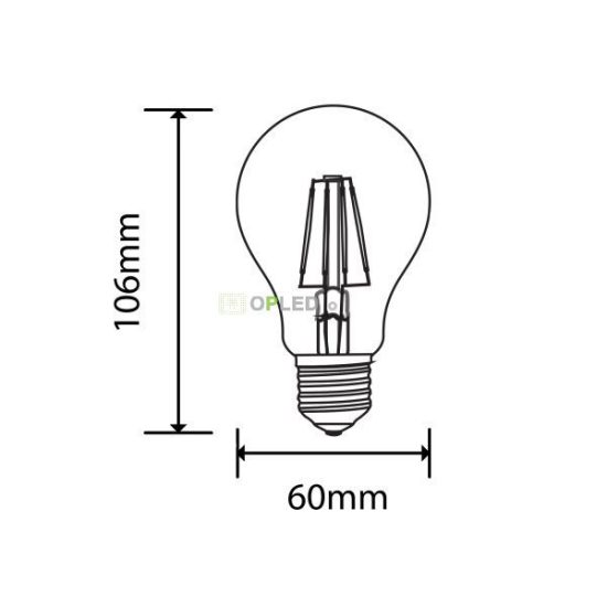 E27 filament LED izzó A60 6,5W 810lm 6000K hideg fehér E27 filament LED izzó A60 6,5W 810lm 6000K hideg fehér