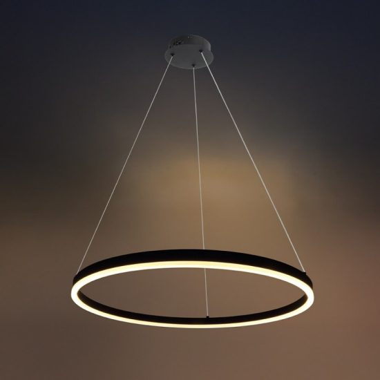 Optonica modern LED függőlámpa 22W Ø60cm fekete meleg fehér 19031