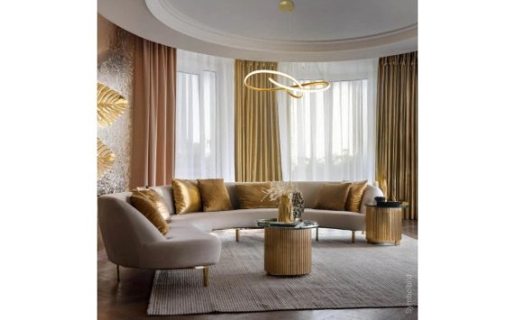 Optonica modern LED függőlámpa  30W szálcsiszolt arany 3000K  19044