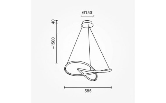 Optonica modern LED függőlámpa  30W szálcsiszolt arany 3000K  19044