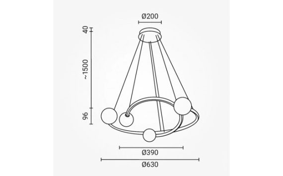 Optonica LED függőlámpa 36W homokfekete  meleg fehér 19046