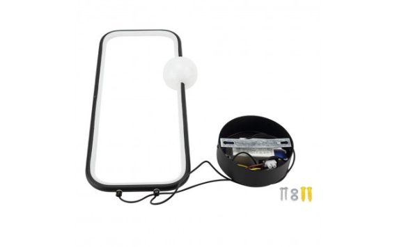 Optonica LED medállámpa 15W homokfekete  fekete meleg fehér 19048