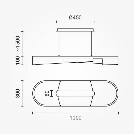 Optonica LED függőlámpa 30W homokfekete  fekete meleg fehér 19052