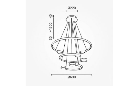 Optonica modern LED függőlámpa 40W LED függőlámpa meleg fehér fekete 19065
