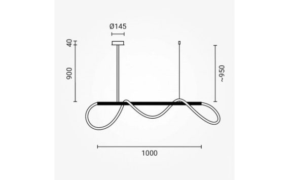 Optonica LED függőlámpa 36W  fekete meleg fehér 19071