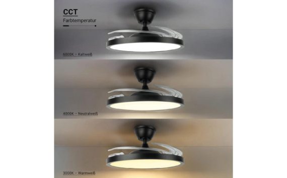 Optonica LED ventilátoros mennyezeti lámpa 36W 3CCT távirányítóval fekete – 19105