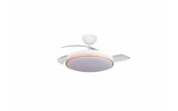   Optonica ventilátoros mennyezeti LED lámpa 30W 3CCT távirányítóval fehér-fa