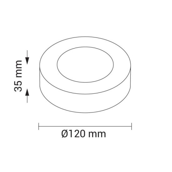 Optonica falon kívüli kör LED panel 6W 480lm 2800K meleg fehér Ø12cm 120° 2232