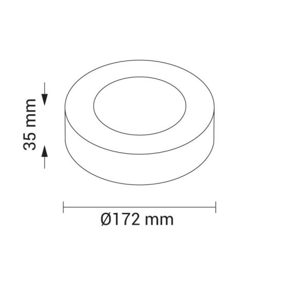 Optonica falon kívüli kör LED panel 12W 960lm 4500K nappali fehér Ø17cm 120° 2245