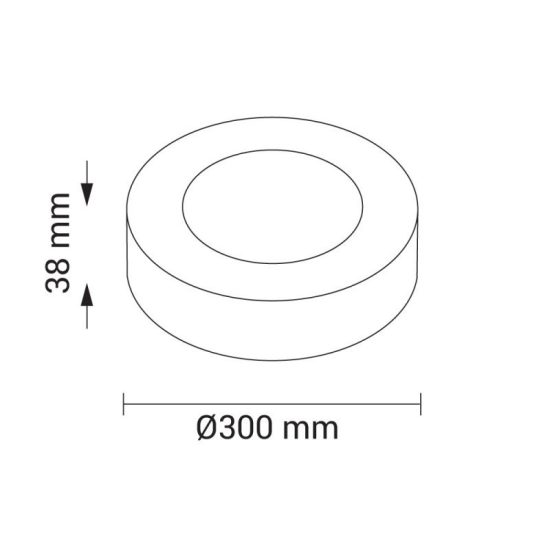 Optonica falon kívüli kör LED panel 24W 1920lm 6000K hideg fehér Ø30cm 120° 2248