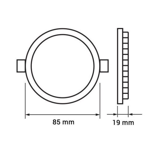 Optonica mini beépíthető kör LED panel 3W 150lm 4500K nappali fehér Ø9cm 120° 2432