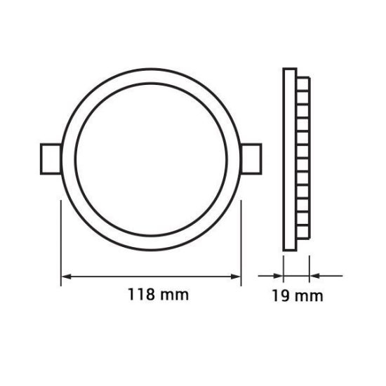 Optonica mini beépíthető kör LED panel 6W 360lm 6000K hideg fehér Ø12cm 120° 2434