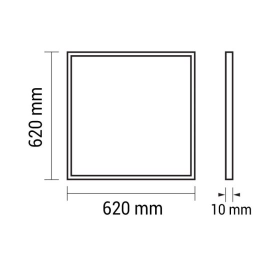 Optonica LED panel 36W 3600lm 6000K hideg fehér 62x62cm CRI90+ 2707