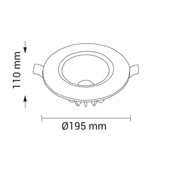 Optonica süllyesztett COB LED mélysugárzó lámpatest 40W 4000lm 4500K nappali fehér 60° 3261