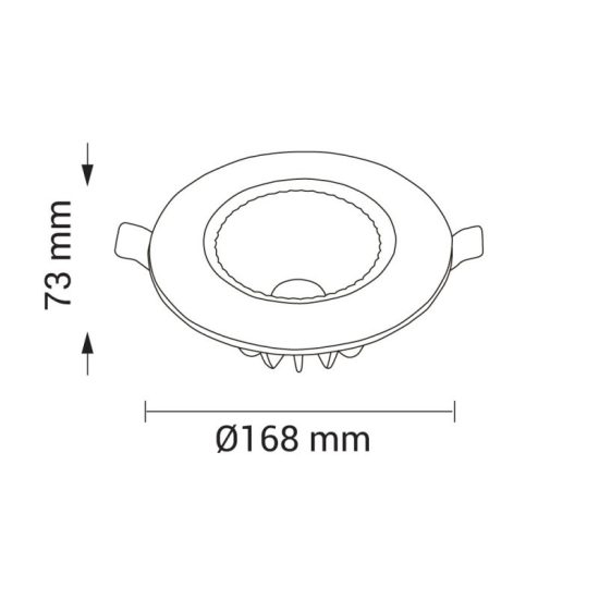 Optonica süllyesztett COB LED mélysugárzó lámpatest 15W 1200lm 4500K nappali fehér 145° 3271